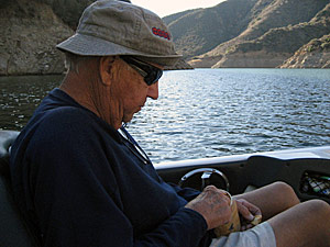 Jerry was always happy when he had food on the boat