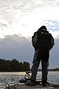 At the 2015 Bassmaster Classic on Lake Hartwell, which was held in mid-February, many competitors fished deep. They included Palmetto State favorite Andy Montgomery, who spent much of the event fishing a jig. Photo by Pete M. Anderson