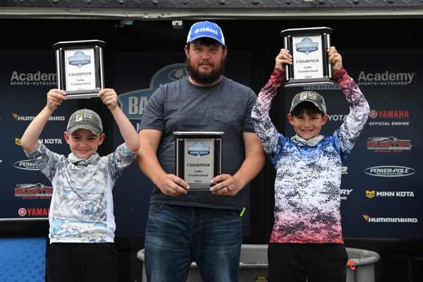 West Virginia's Luke Stewart and Austin Craze, of Clay County Middle School and Clay County Elementary School, have won the Mossy Oak Fishing Bassmaster Junior Series at Lake Cumberland with 10 pounds, 1 ounce. Photo by Chris Brown/B.A.S.S