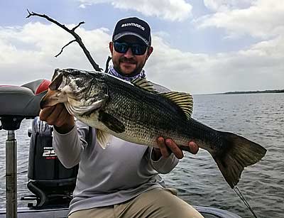 An eight-pound fish caught by the author on Lake Fork on a deep-diving crankbait in June.