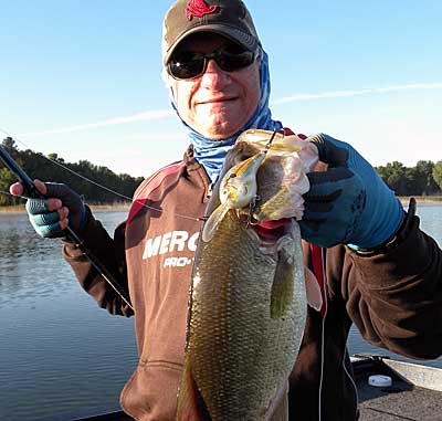 The author with a late autumn crankbait bass.