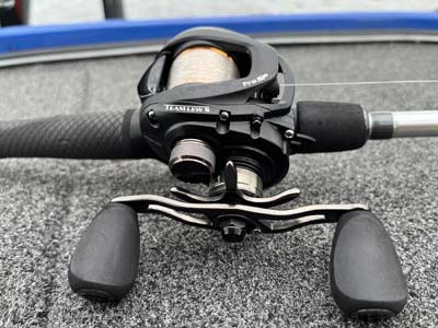 The Team Lew's Pro SP has a shallow spool for better casting accuracy.