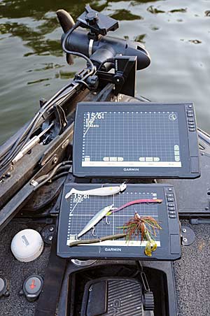 Lures that can be tracked well with a forward-facing sonar transducer and graph help Casey Scanlon catch more summertime bass.