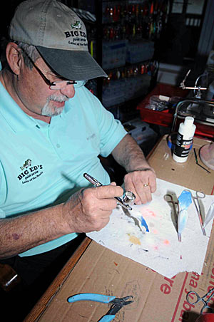 Ed Franko advises novice air brush lure painters to take their time and be prepared to make mistakes.