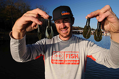 The detachable appendages of the Gene Larew Punch-Out Craw allow Jacob Wheeler to pitch four different styles of baits to bass.