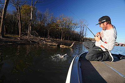 Jacob Wheeler pitches soft plastics to targets when he wants to make a precise presentation into cover.