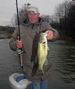 Tab Walker has caught bass in zero-degree weather in the warm waters of Newton Lake, a power plant cooling lake in Illinois.