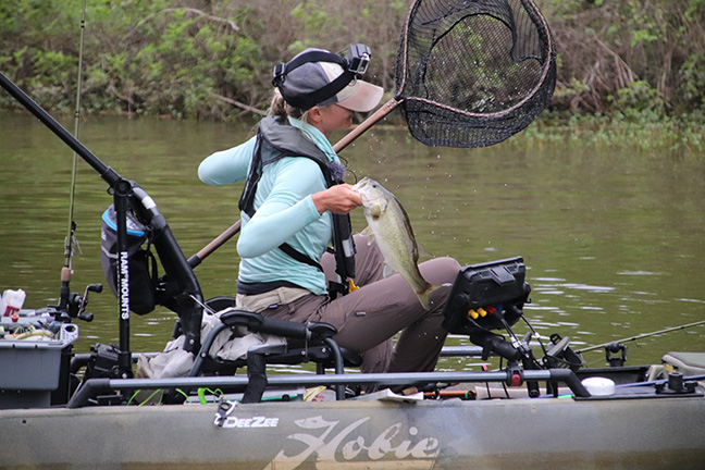 Hobie kayak pro Kristine Fischer utilizes every square inch of her boat through immaculate rigging and customizing.