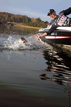 John Crews’ top three lures for catching prespawn bass are a crankbait, suspending stickbait and jig with a creature bait trailer.