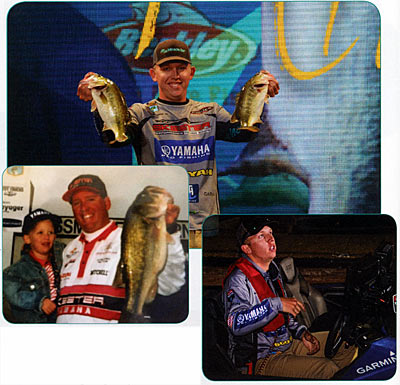 Top: Alton Jones, Jr. weigh-in, 2017 Classic. Credit BassMasters. Above: Father and son, learning the trade. Right: Alton Jones, Jr. getting ready to launch at the 2017 Classic