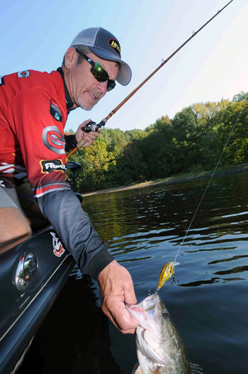 A squarebill crankbait produces river bass nearly year-round for Stephen Browning.