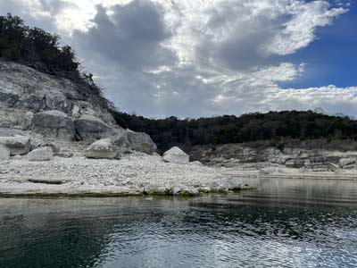 This month, a small secondary point leading to a backwater is a high-percentage area for fishing.