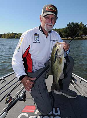 Harold Stark relies on the subtle stick worm to catch bass in the fall when conditions get tough.