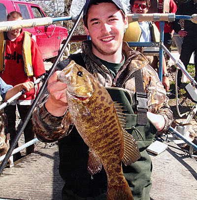 Electrofishing captured some nice smallmouth bass in this lake.