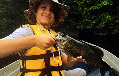 Nice smallmouth caught near a boulder.