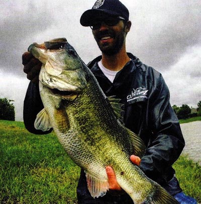 Another nice bass. When most people go inside during a storm, I go fishing.