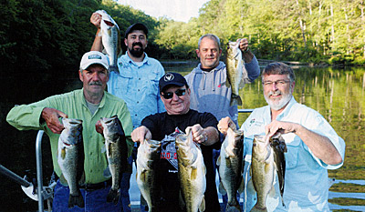 Good example of balanced bass growth, and this lake has big bluegills, too.