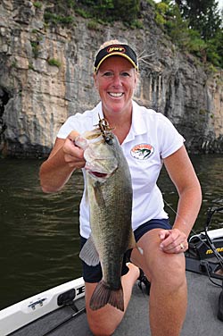 Bluffs produce plenty of summertime action for Missouri guide Denise Dill and her clients.