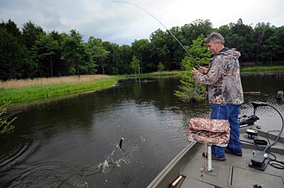 Jimmy Duncan constructed his pond with plenty of habitat to help maintain the right mix of small and large bass.