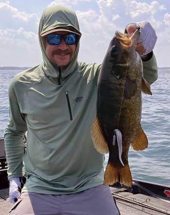 A drop-shot rig is one of the best ways to catch smallmouth during summer.