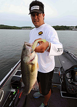 A swimbait produces quality bass for former Bass Fishing League (BFL) All-American Champion Marcus Sykora.