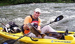 Bass fishing from a kayak