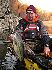 Kayak bass fishing