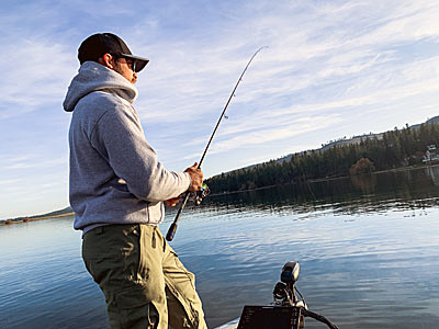 A simple lift and drop is all that is needed to fish a blade bait, but Palaniuk advises to watch your line at all times.