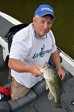 Big bass bite Carolina and Texas rigs, the latter tricking this largemouth. Choose one based on where and how you are fishing.