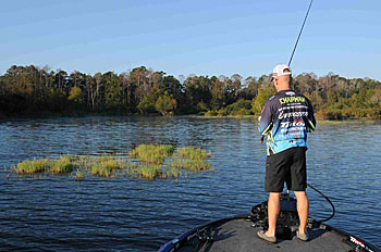 Any time he is flipping or pitching into heavy cover, B.A.S.S. angler Brent Chapman favors using a Texas rig for his soft plastics.