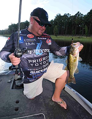 Jacob Powroznik favors pitching a Texas-rigged plastic worm to any available cover in tidal waterways.