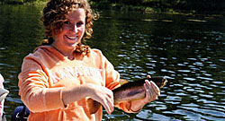 This 13 inch trout is perfect to feed largemouth bass larger than 18 inches. By the way, they are pretty fun to catch.