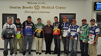 World War II veteran Charlie Welch, 85, took time out of his volunteer duties at the hospital to pose with the Classic competitors.