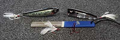 Walking bait, popper, and red hooks