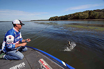 Texas pro Todd Faircloth keys on grass mats to catch bass in late summer and early fall.