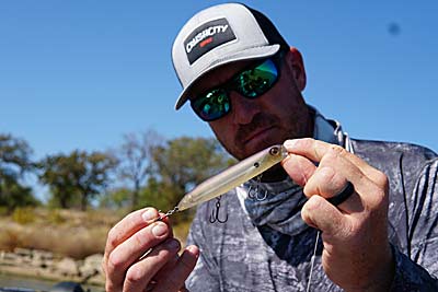 A walking topwater like the Rapala Jowler creates a big surface commotion, allowing you to fish quickly while searching for active bass.