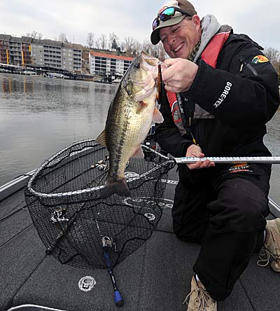 A jerkbait is an effective lure for catching numbers of suspended wintertime bass.