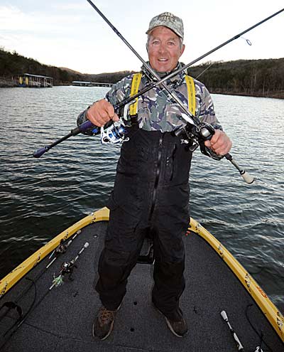 Both spinning and baitcasting combos are needed to catch bass during the winter.