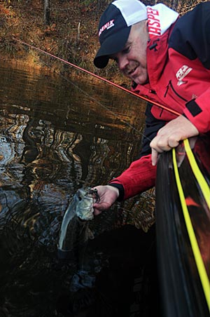 Wintertime jig fishing produces both numbers of bass and quality fish for touring pro Chad Morgenthaler.