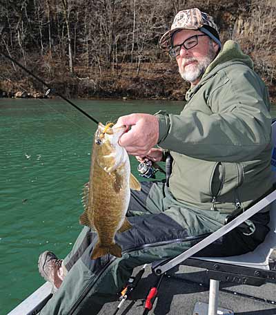 Missouri guide Bill Smith’s favorite lure for catching wintertime smallmouth bass on a river is a homemade bucktail jig. 