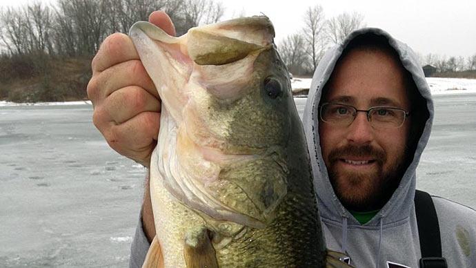 ice fishing bass