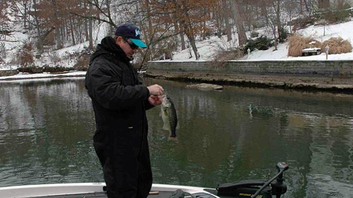 Winter bass fishing