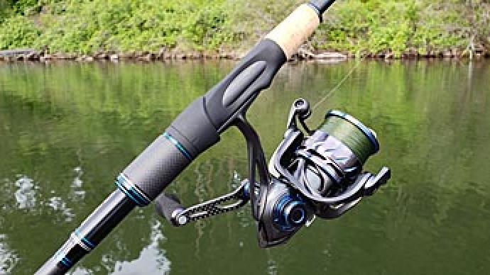 This spinning rod can do it all. Just about any finesse technique in bass fishing can be done with this setup.