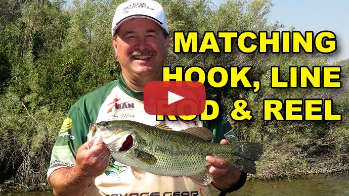 Matching Rod, Reel, Line, and Hook for Bass Fishing