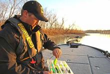 Terry “Big Show” Scroggins depended on a Carhartt rainsuit to help keep him warm during the long, cold, early December practice days on Grand Lake.